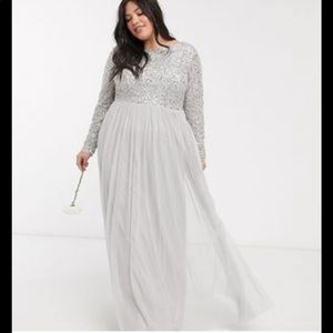ASOS Maya deluxe maxi tulle sequin dress NWT sz 22